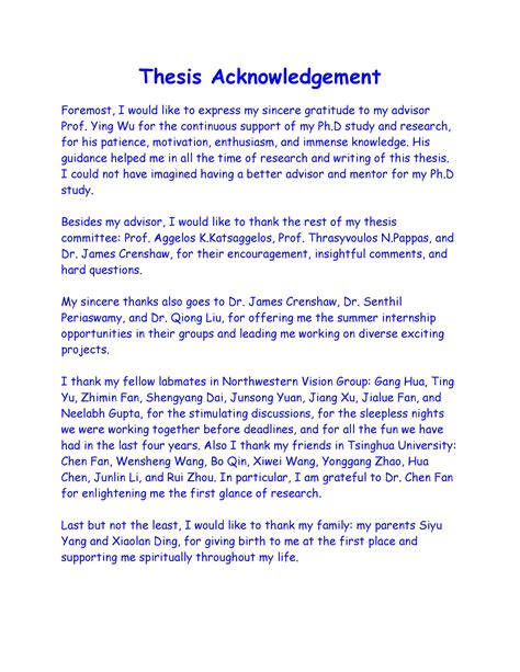 Acknowledgements and Achievements