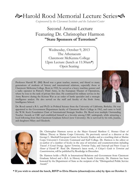 An Overview of The Rood Lecture Series