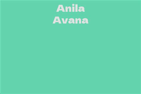 Anila Avana's Diet and Nutrition