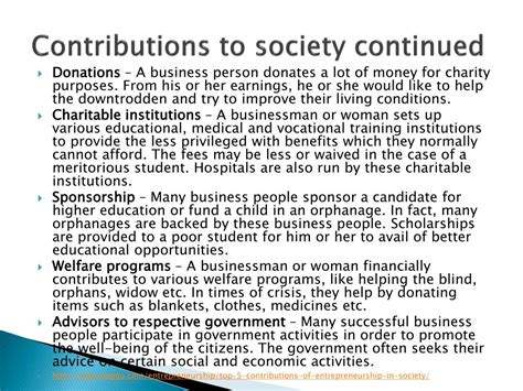 Contributions to Society and Charitable Pursuits