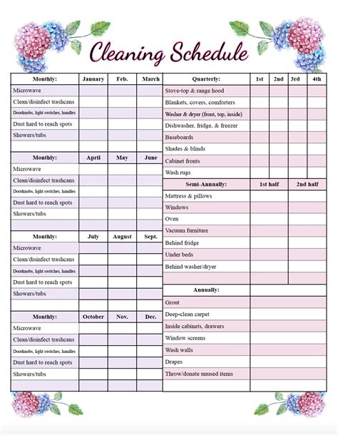 Creating a Cleaning Schedule for a Renewed Beginning