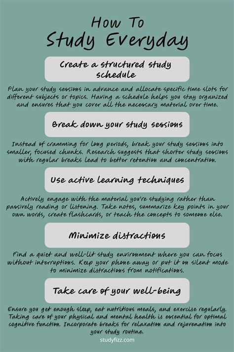 Developing a Consistent Study Schedule