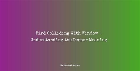 Dreams of a Bird Colliding with a Window: A Message from the Avian Realm