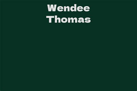 Early Life and Background of Wendee Thomas