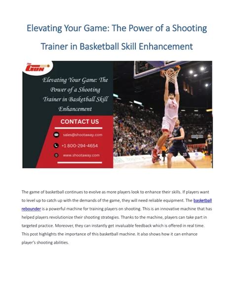 Elevating Your Game: Mastering Shooting Techniques