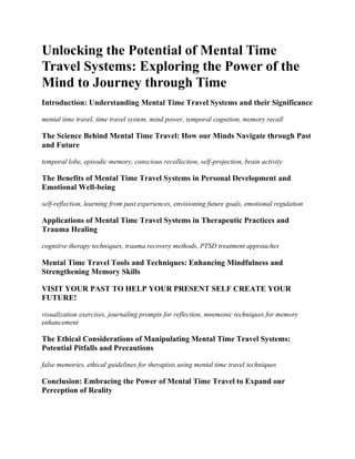 Ethical Considerations of Temporal Travel