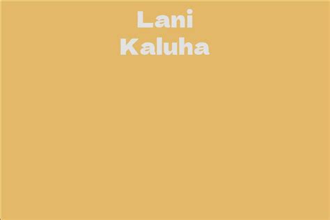 Exploring the Physique of Lani Kaluha