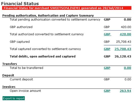 Financial Status Details