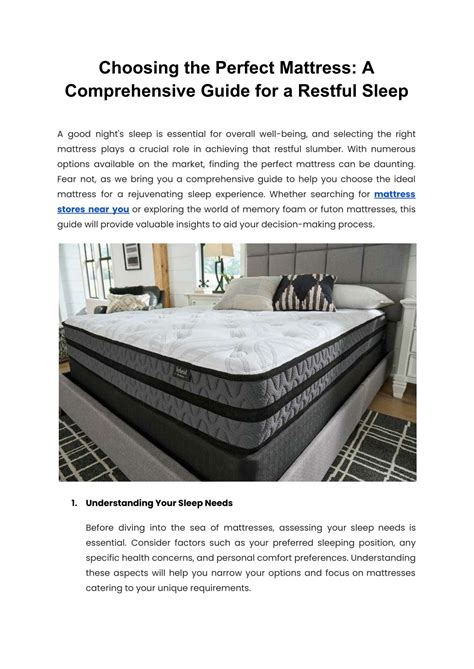 Finding the Ideal Mattress: A Comprehensive Guide to Achieving Restful Sleep