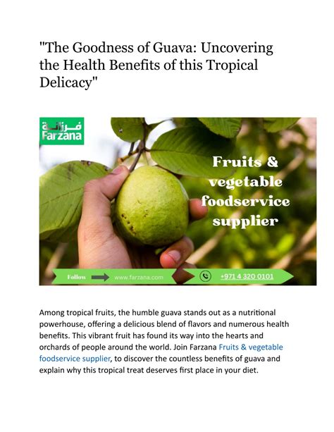 From Fruit to Medicine: Uncovering the Health Benefits of Big Guava