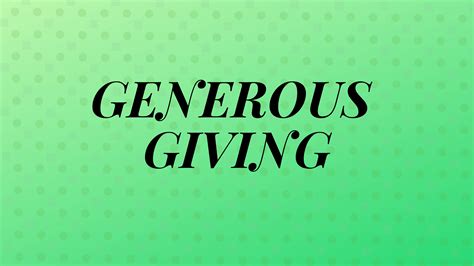 Generous Giving by Parker Golden