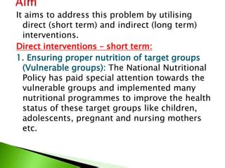 Government Intervention: Policies to Address Nutritional Vulnerability