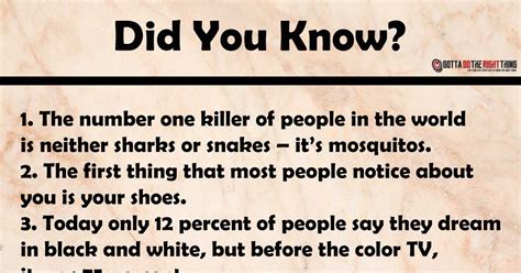 Interesting Facts You Didn't Know