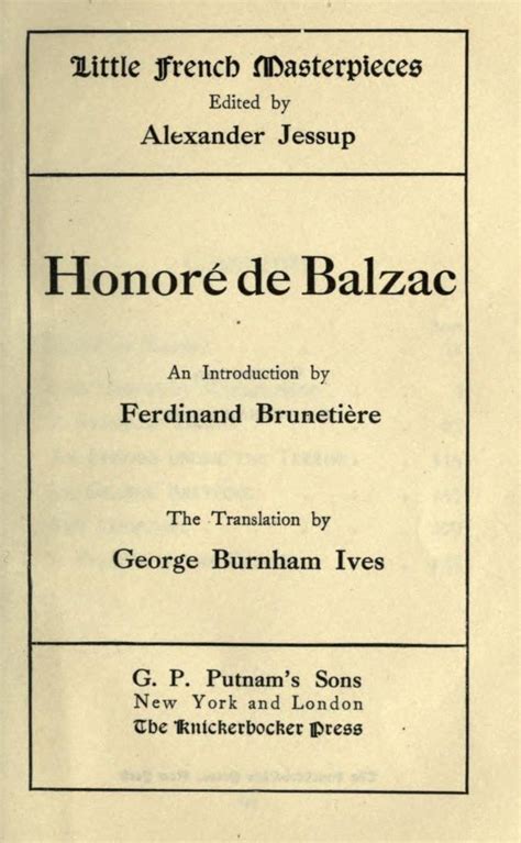 Masterpieces of Honoré de Balzac