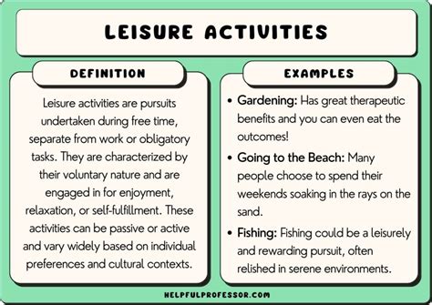 Personal Interests and Leisure Activities