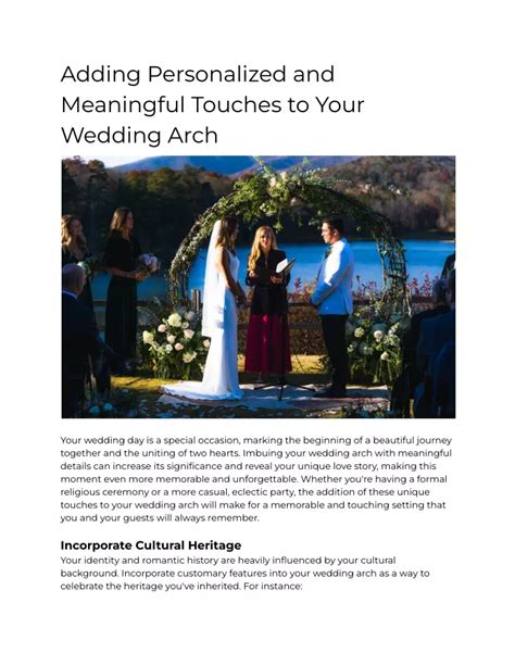 Personalize the Moment: Adding Meaningful Touches