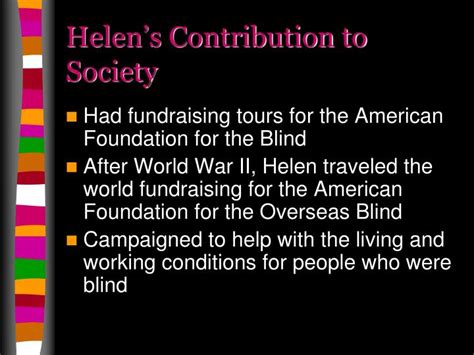 Philanthropy: Helen's Contributions to Society