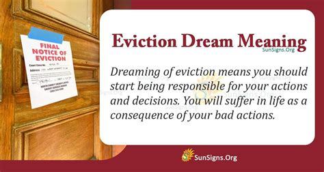 The Interpretation of Dreams Involving Eviction