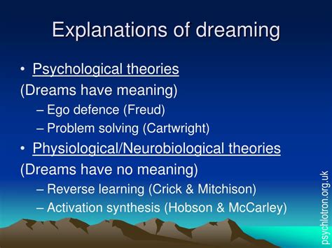 The Psychological Explanations of dreams with Companions In Peril
