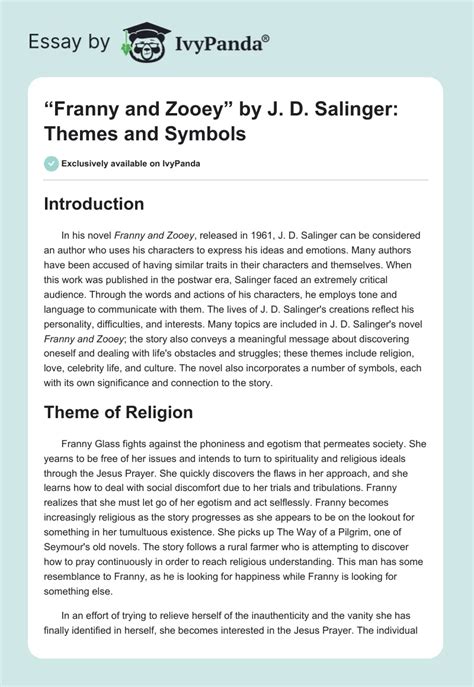 Themes and Symbols in Salinger's Writing