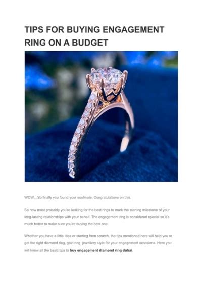 Tips for Purchasing an Engagement Ring within Your Budget