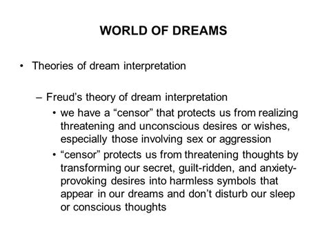 Unconscious Desires and Dreams involving Concealed Articles