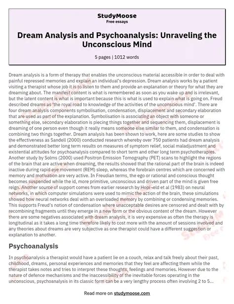 Unraveling the Unconscious Mind: Analyzing the Subliminal Clues