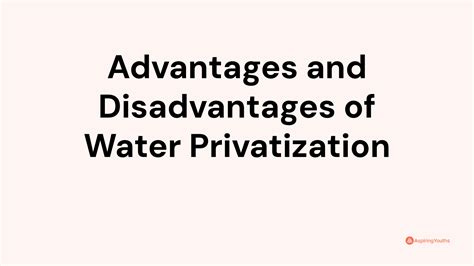 Water Privatization: Advantages and Disadvantages